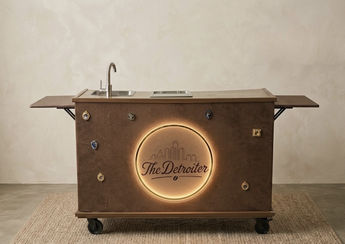 The Detroiter Coffee Co. mobile coffee cart and team in Detroit, MI